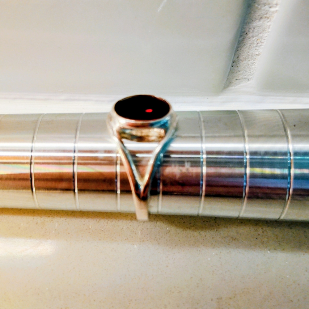 New Stunning 925 Sterling Silver Garnet Gemstone Ring with Double Band Size 6.75 - Picture 6 of 6